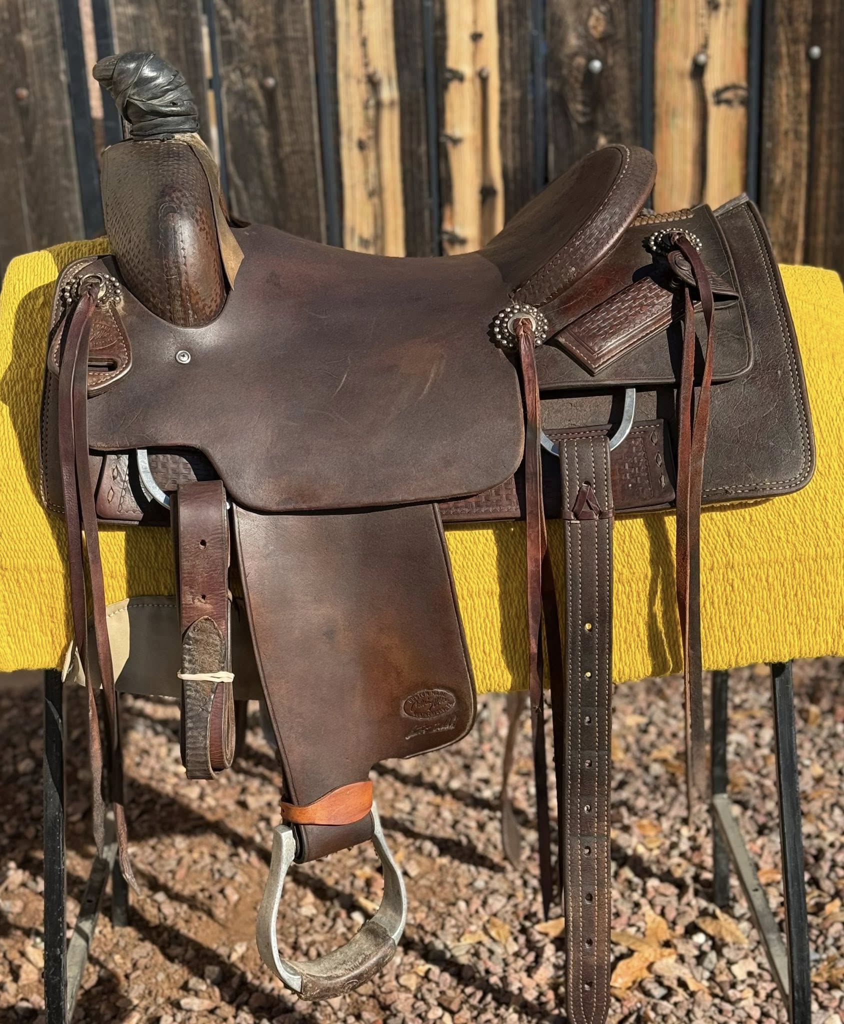Calvin Allen Ranch Cutter 15.5 inch basketweave tooling